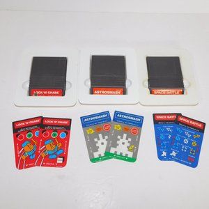 Lot 3 Vintage Intellivision Games with Controller Slips